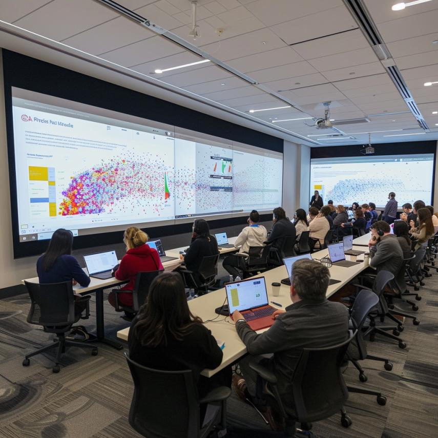 Interactive classroom with Asian students