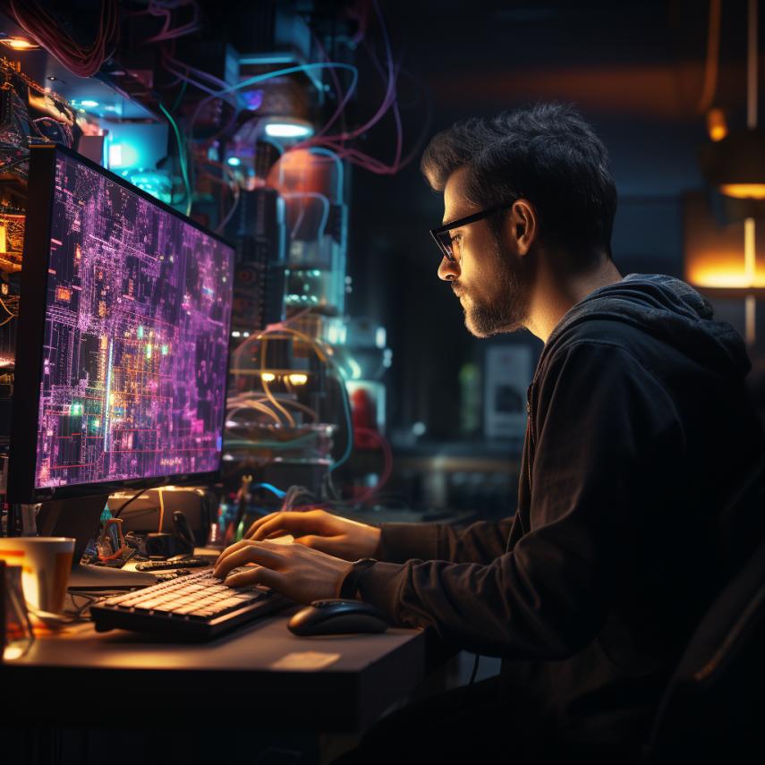 Khmer students coding in modern classroom